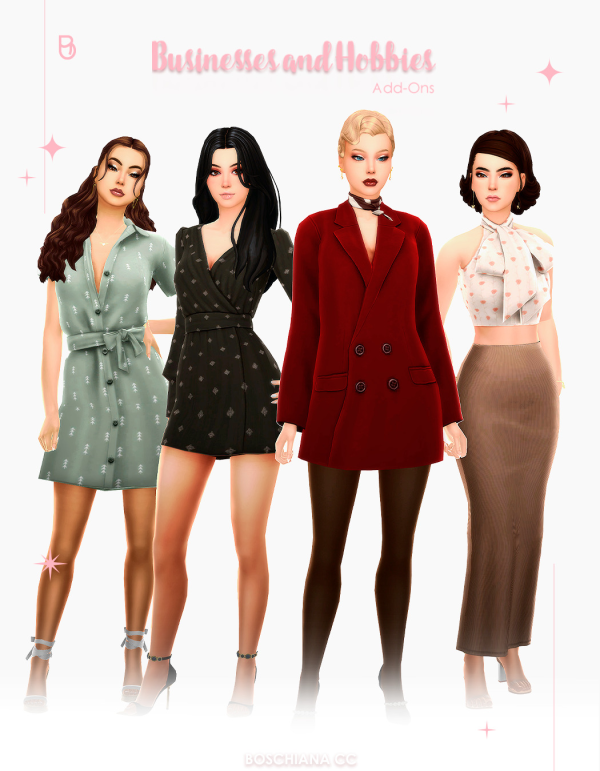 Maxis Match BUSINESSES AND HOBBIES ADD ONS by simsfinds - The Sims 4 Custom Content