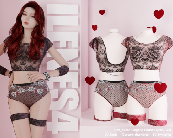 Mix ILN Wifan Lingerie by ilenes4 - The Sims 4 Custom Content