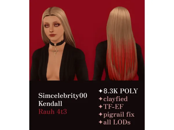 Simcelebrity00u2019s Kendall hairstyle converted for by rauh - The Sims 3 Custom Content