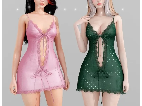 Alpha u2606 Teresa lace midi dress u2606 - The Sims 4 Custom Content