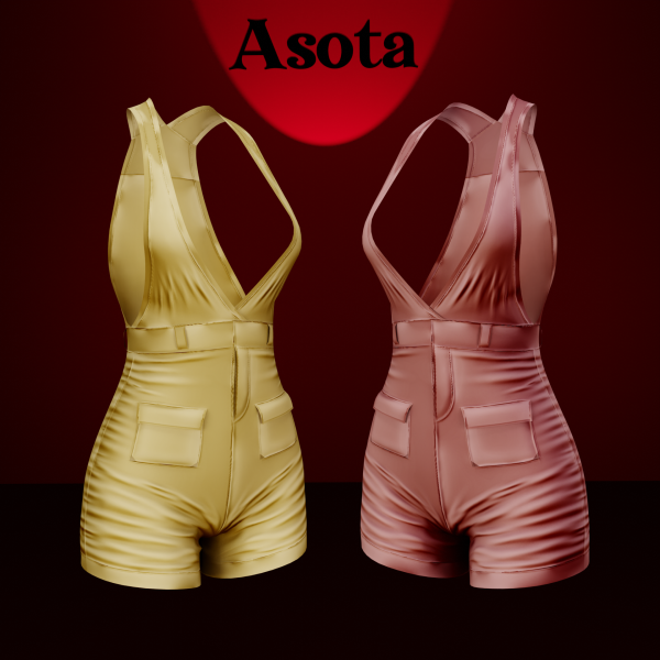 Alpha [ASOTA OFFICIAL] Adrianna Overall Outfit by asotaofficial - The Sims 4 Custom Content