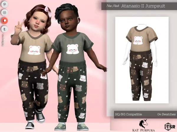 Maxis Match Atanasio II Jumpsuit Toddler by KaTPurpura - The Sims 4 Custom Content