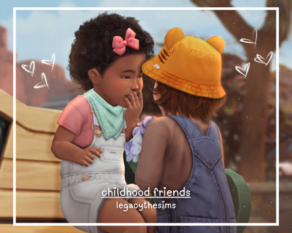 Mix childhood friends posepack by simsfinds - The Sims 4 Custom Content