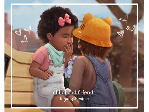 Mix childhood friends posepack by legacythesims - The Sims 4 Custom Content