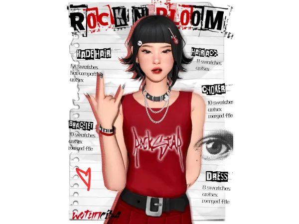Maxis Match ROCK 'N' BLOOM PACK by wotunciba - The Sims 4 Custom Content