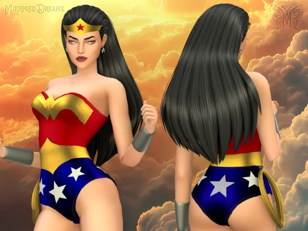Maxis Match Outfit Diana Prince Mulher Maravilha - The Sims 4 Custom Content