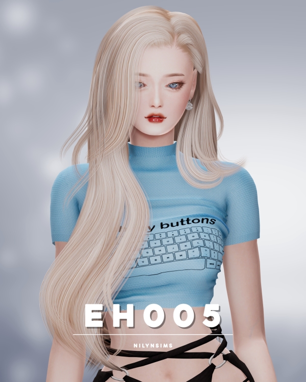 Alpha NILYN HAIR EH005 by nilynsims - The Sims 4 Custom Content