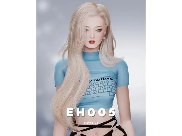 Alpha NILYN HAIR EH005 - The Sims 4 Custom Content