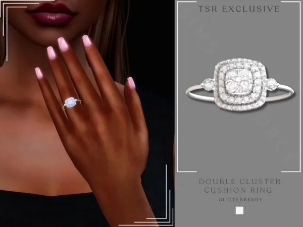 Alpha Double Cluster Cushion Ring by Glitterberryfly - The Sims 4 Custom Content