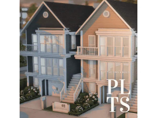 Maxis Match San sequia Townhouses by PilarLeonYT - The Sims 4 Custom Content