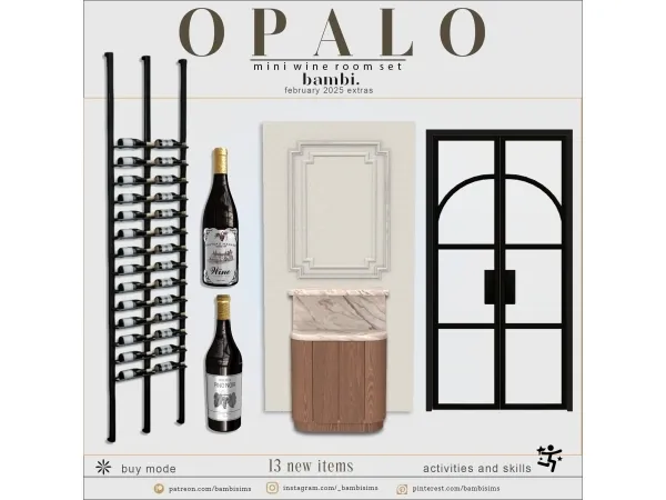 Alpha opalo wine room - The Sims 4 Custom Content