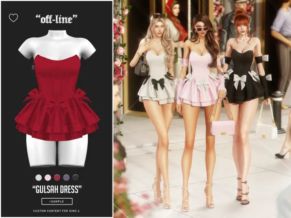 Alpha off line Gulsah dress (sample) - The Sims 4 Custom Content