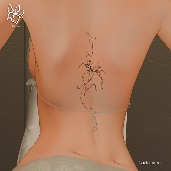 Mix FLOWER BACK TATTOO by simsfinds - The Sims 4 Custom Content