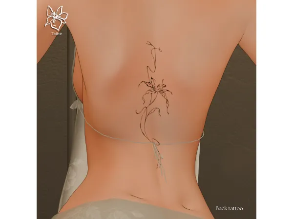 Mix FLOWER BACK TATTOO by Tau00fcve - The Sims 4 Custom Content