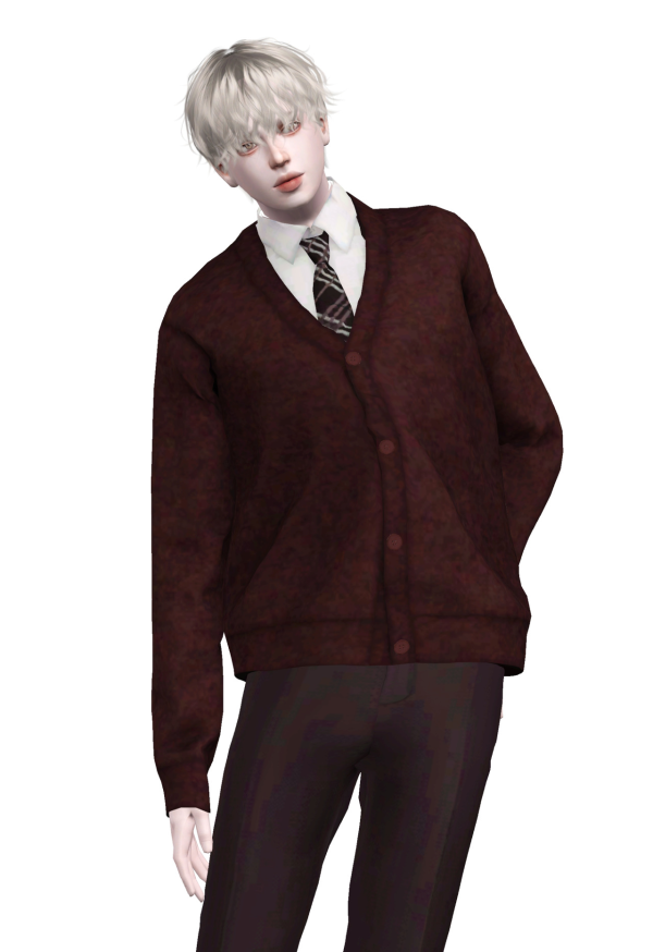 [sudal] Male Cardigan and tie by simsfinds - The Sims 3 Custom Content