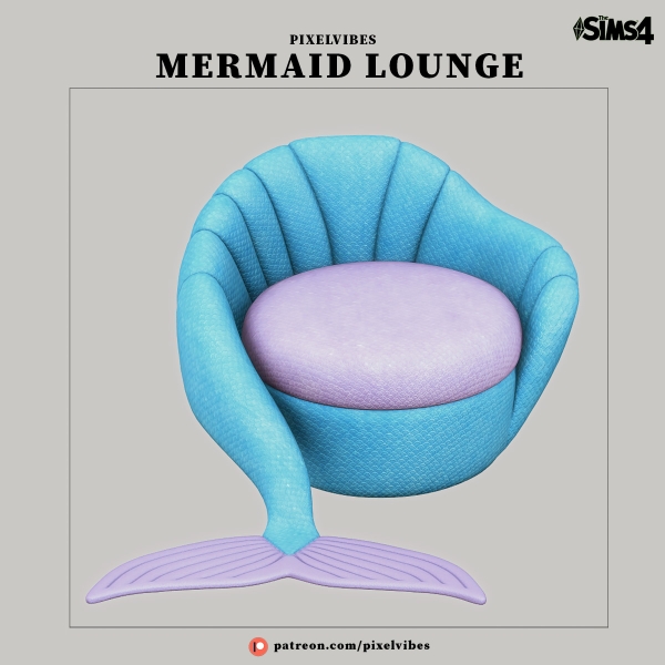 Alpha Mermaid Lounge by pixelvibes - The Sims 4 Custom Content