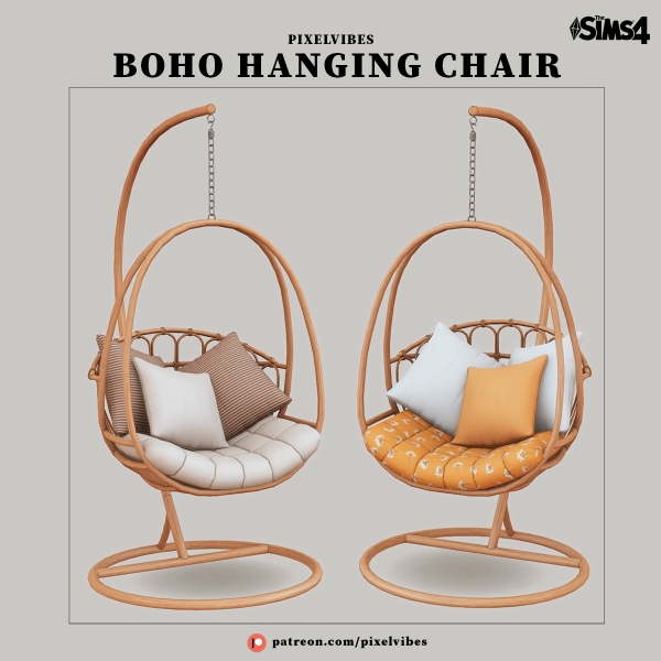 Alpha Boho Hanging Chair by pixelvibes - The Sims 4 Custom Content