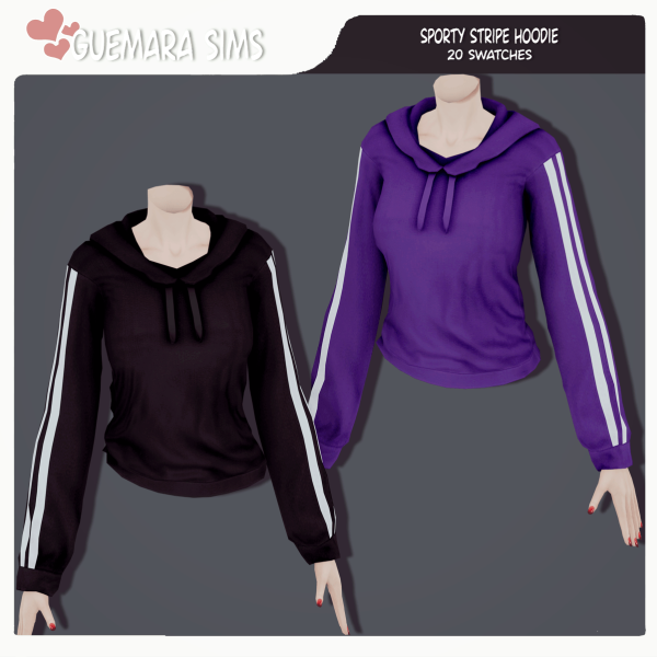 Maxis Match Sporty Stripe Hoodie by simsfinds - The Sims 4 Custom Content