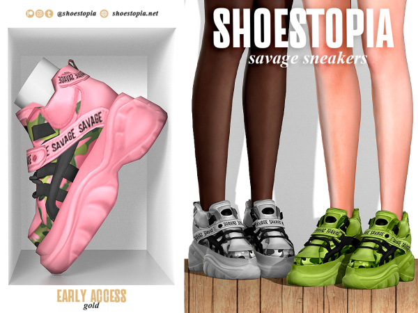 Alpha Shoestopia Savage Sneakers by shoestopia - The Sims 4 Custom Content