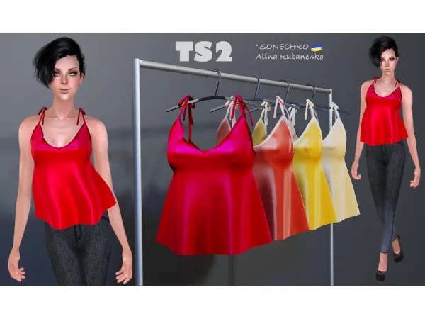 Silk Top by sonechko - The Sims 2 Custom Content