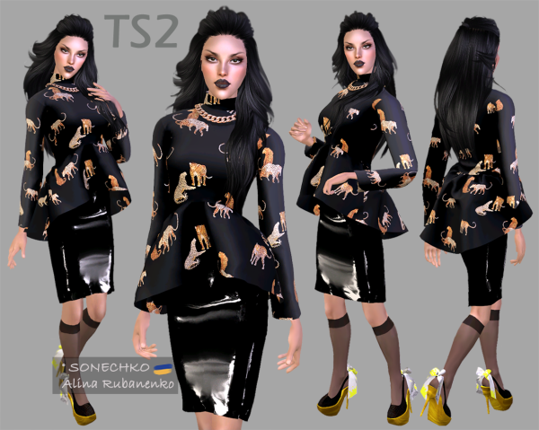 Strong Look fashion by simsfinds - The Sims 2 Custom Content