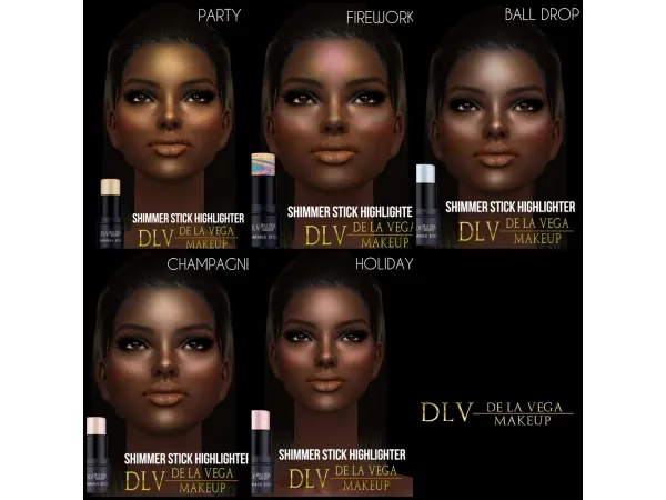 Shimmer Stick Cream New Year Edition DLV Makeup - The Sims 2 Custom Content
