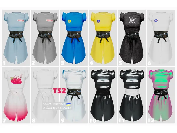 Outfits by sonechko - The Sims 2 Custom Content