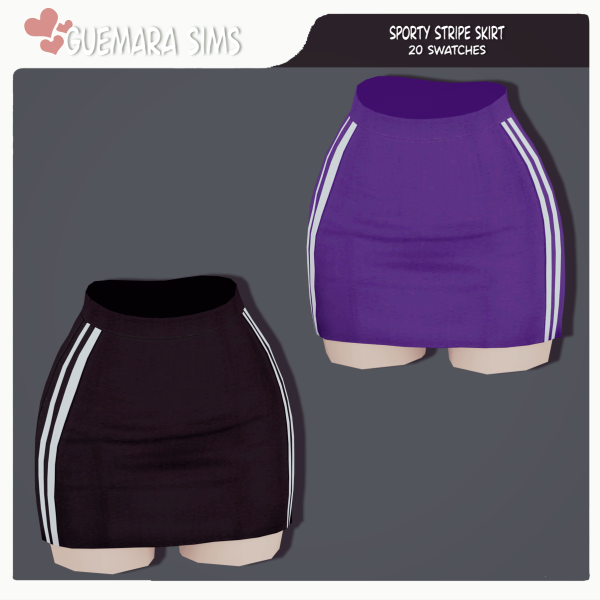 Maxis Match Sporty Stripe Skirt by simsfinds - The Sims 4 Custom Content