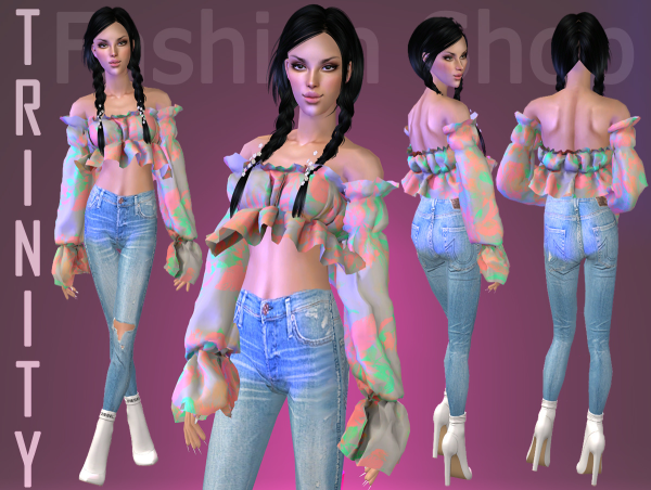 Summer Flower Top by simsfinds - The Sims 2 Custom Content