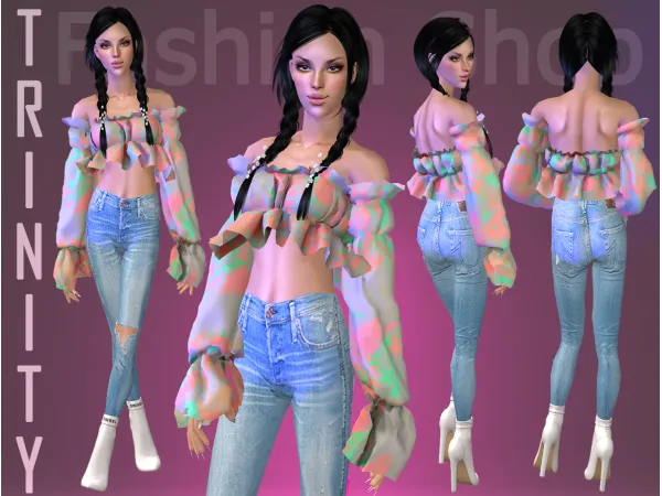 Summer Flower Top by sonechko - The Sims 2 Custom Content