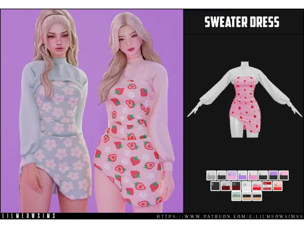 Alpha Sweater Dress - The Sims 4 Custom Content