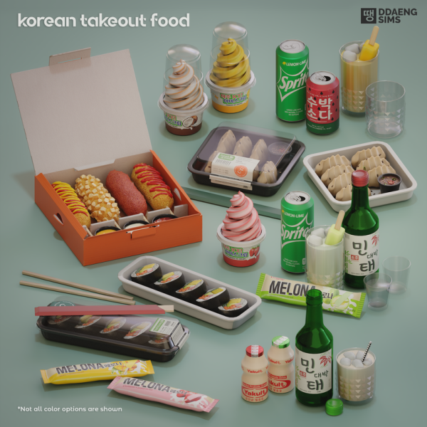 Alpha Korean Takeout Food by simsfinds - The Sims 4 Custom Content