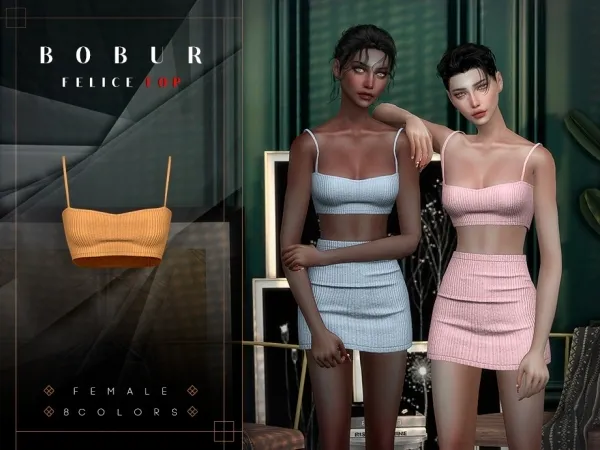 Alpha Felice crop top - The Sims 4 Custom Content