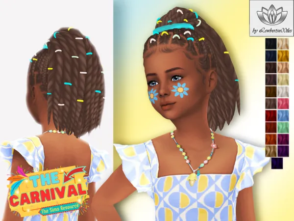 Maxis Match Nailah Hair Accessory Child version (The Carnival) by Lewbertsn00tles - The Sims 4 Custom Content