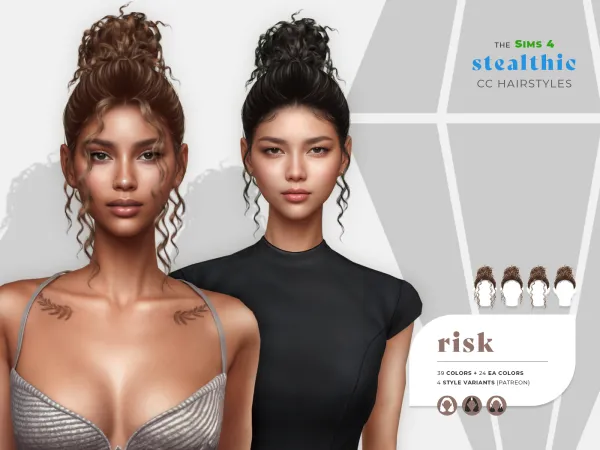 Alpha Stealthic Risk Hair - The Sims 4 Custom Content