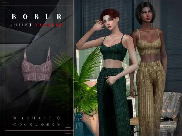 Alpha Juliet Crop top with thin straps - The Sims 4 Custom Content