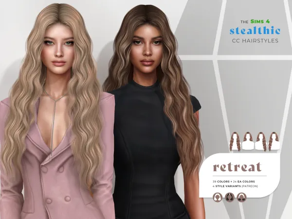 Alpha Stealthic Retreat Hair - The Sims 4 Custom Content