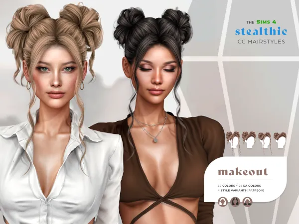 Alpha Stealthic Makeout Hair - The Sims 4 Custom Content