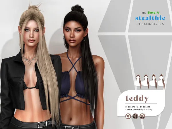 Alpha Stealthic Teddy Hair - The Sims 4 Custom Content