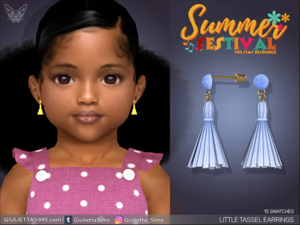 Alpha Little Tassel Earrings For Toddlers - The Sims 4 Custom Content