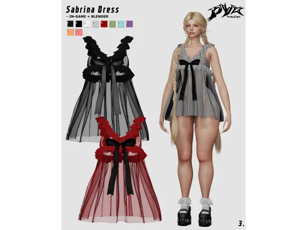Alpha Sabrina Dress by pyxalicious - The Sims 4 Custom Content