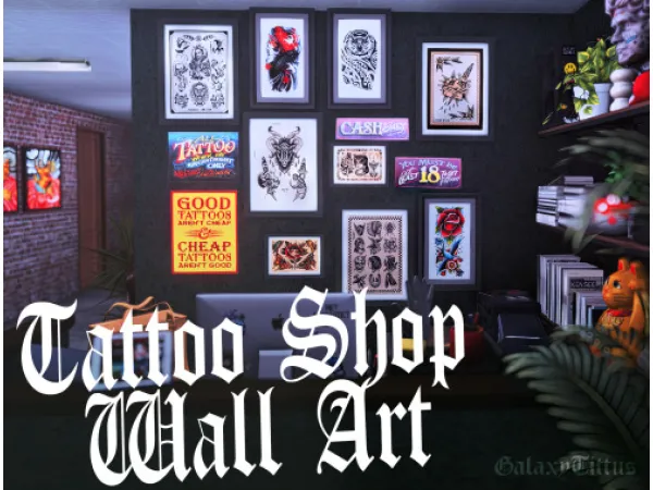 [GTittus] Tattoo Shop Wall Art - The Sims 3 Custom Content