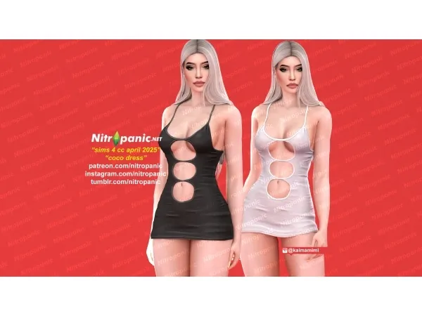 Alpha Nitropanic_Coco Dress - The Sims 4 Custom Content