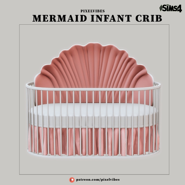 Alpha Mermaid Infant Crib by pixelvibes - The Sims 4 Custom Content