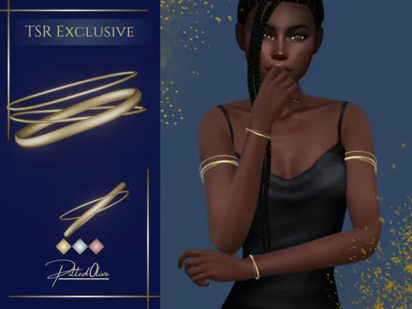 Alpha Emporia Arm Cuffs by Pitted0live - The Sims 4 Custom Content