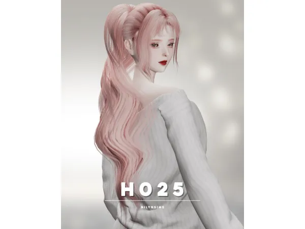 Alpha NILYN HAIR H025 - The Sims 4 Custom Content
