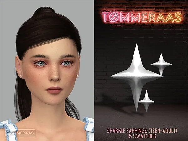 Mix TMMERAAS Sparkle Earrings for Teen Adult (91) by tommeraas - The Sims 4 Custom Content
