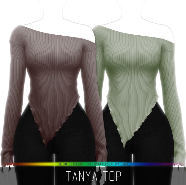 Alpha TANYA TOP by simsfinds - The Sims 4 Custom Content
