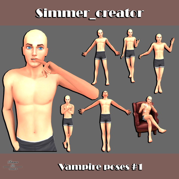 Mix Vampire poses 1 by simmer_creator - The Sims 4 Custom Content