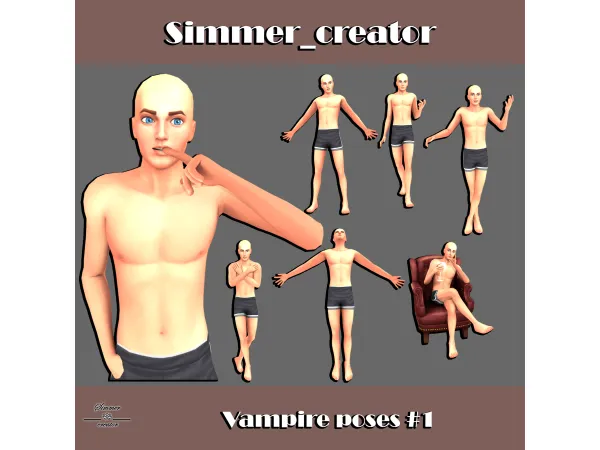 Mix Vampire poses 1 by Meow_creator - The Sims 4 Custom Content
